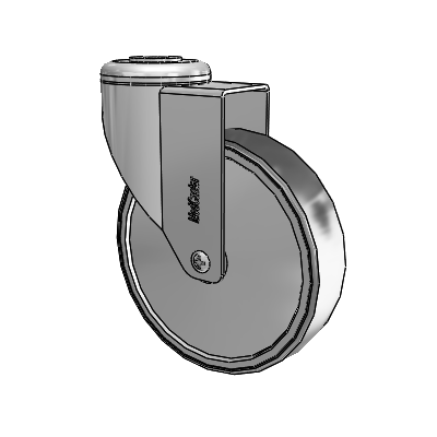 Stainless Steel Hollow Kingpin (Unassembled Caster) Swivel Caster with 5 x 1.25 Thermoplastic Rubber Wheel