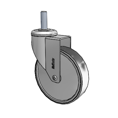 Stainless Steel Threaded Stem Swivel Caster with 5 x 1.25 Thermoplastic Rubber Wheel