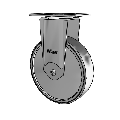 Stainless Steel Top Plate Rigid Caster with 5 x 1.25 Thermoplastic Rubber Wheel