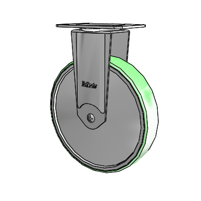Stainless Steel Top Plate Rigid Caster with 6 x 1.25 Antimicrobial Rubber Wheel