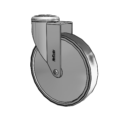 Stainless Steel Hollow Kingpin (Unassembled Caster) Swivel Caster with 6 x 1.25 Conductive Rubber Wheel