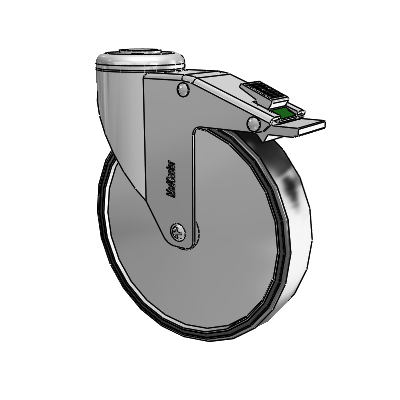 Stainless Steel Hollow Kingpin (Unassembled Caster) Swivel Caster with 6 x 1.25 Polyurethane TPU Wheel and Directional Lock Brake