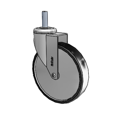 Stainless Steel Threaded Stem Swivel Caster with 6 x 1.25 Polyurethane TPU Wheel