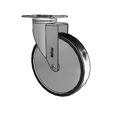 Stainless Steel Top Plate Swivel Caster with 6 x 1.25 Polyurethane TPU Wheel