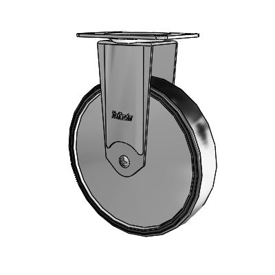 Stainless Steel Top Plate Rigid Caster with 6 x 1.25 Polyurethane TPU Wheel