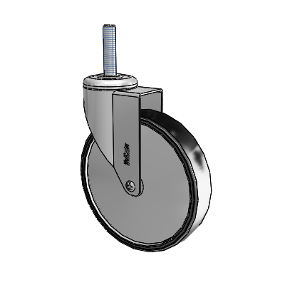 Stainless Steel Threaded Stem Swivel Caster with 6 x 1.25 Polyurethane TPU Wheel