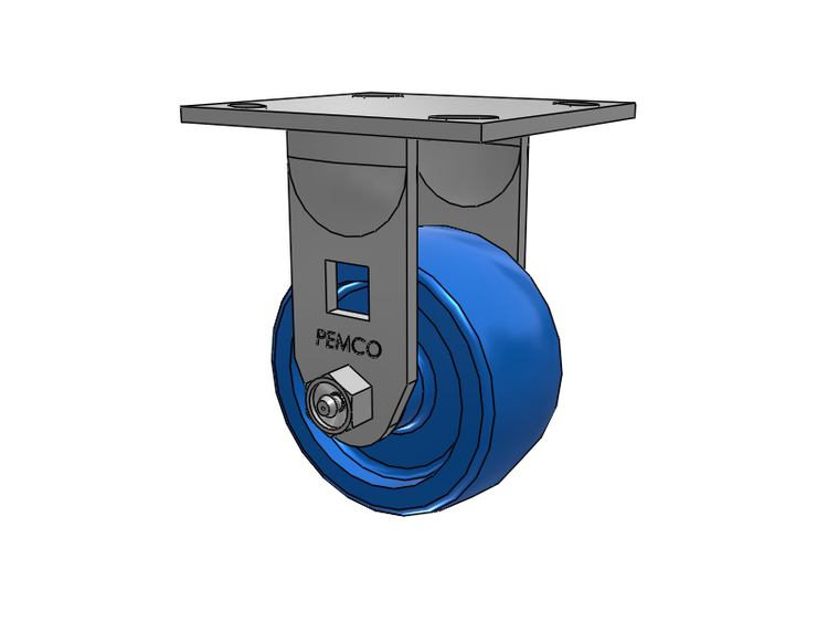 E-line Stainless Steel Rigid Caster with 4 x 2 Solid Polyurethane K Wheel