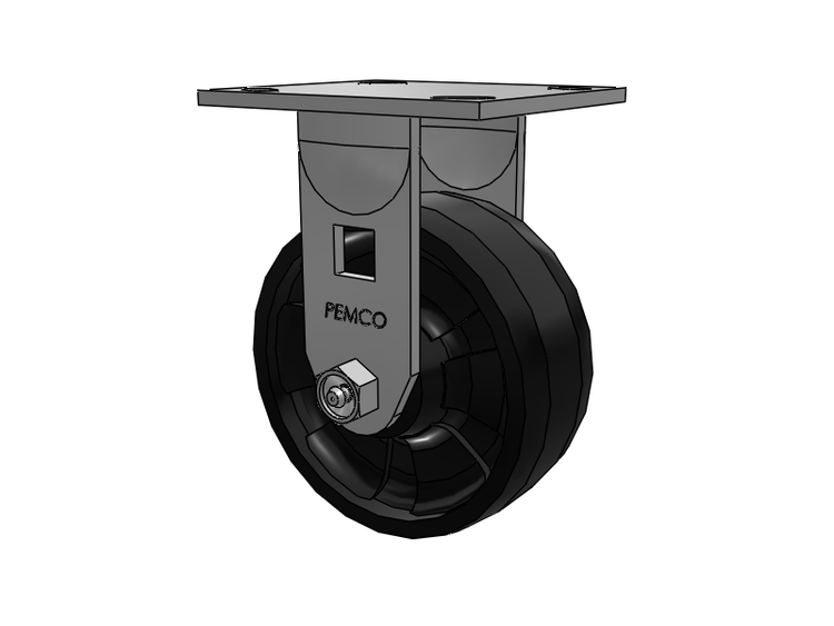 E-line Stainless Steel Rigid Caster with 5 x 2 Maxim Solid Fiberglass/Nylon Wheel