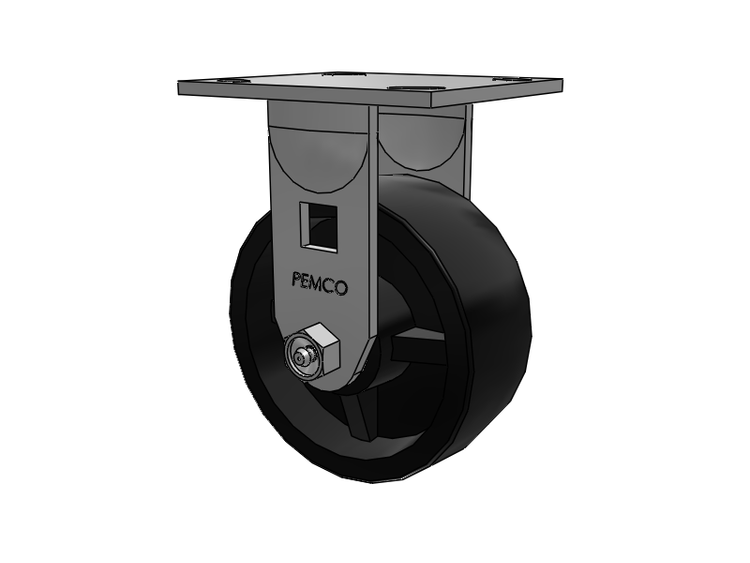 E-line Stainless Steel Rigid Caster with 5 x 2 Polypropylene HD Wheel