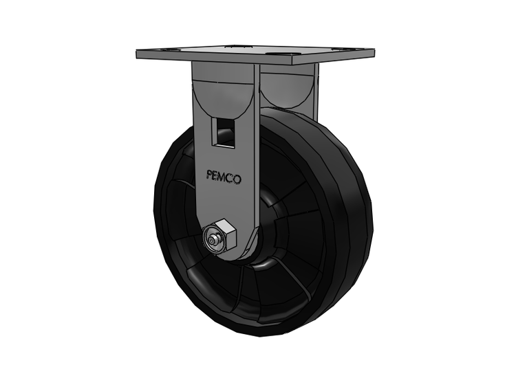 E-line Stainless Steel Rigid Caster with 6 x 2 Maxim Solid Fiberglass/Nylon Wheel