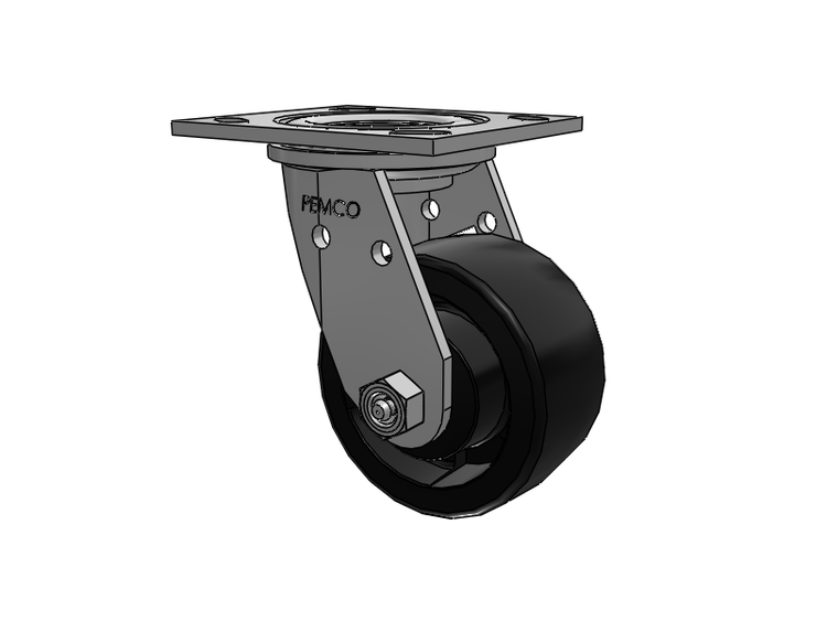 E-line Stainless Steel Swivel Caster with 4 x 2 High-Temp Nylon Wheel