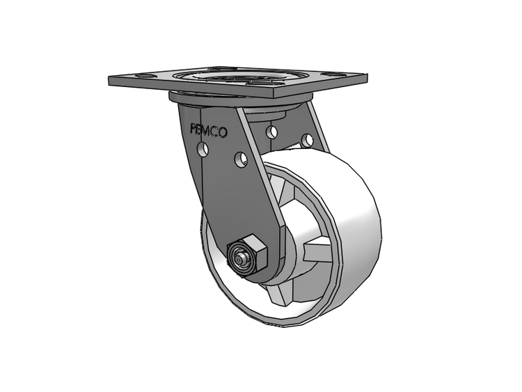 E-line Stainless Steel Swivel Caster with 4 x 2 Retort Hi-Temp Wheel