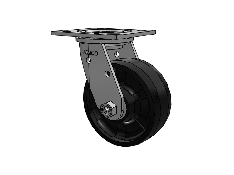 E-line Stainless Steel Swivel Caster with 5 x 2 Maxim Solid Fiberglass/Nylon Wheel