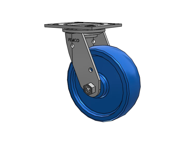 E-line Stainless Steel Swivel Caster with 6 x 2 Solid Polyurethane K Wheel