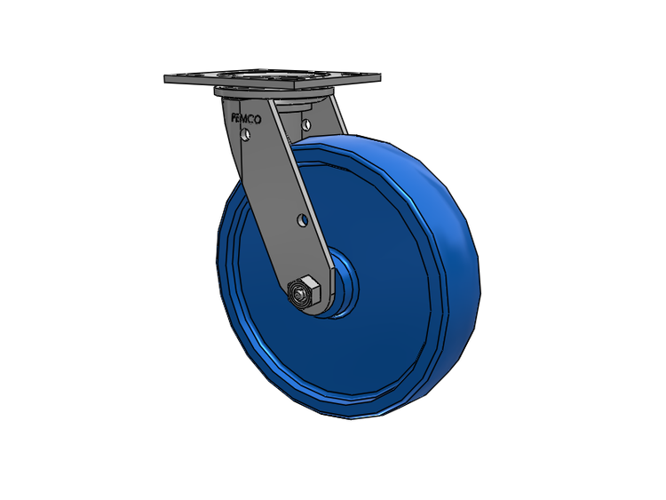 E-line Stainless Steel Swivel Caster with 8 x 2 Solid Polyurethane K Wheel