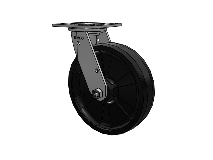 E-line Stainless Steel Swivel Caster with 8 x 2 Maxim Solid Fiberglass/Nylon Wheel
