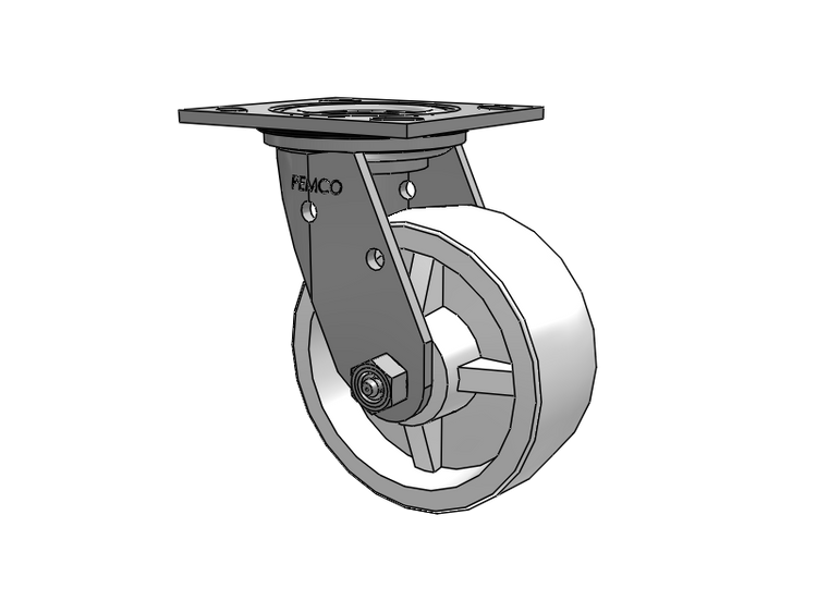 E-line Stainless Steel Sealed Swivel Caster with 5 x 2 Retort Hi-Temp Wheel