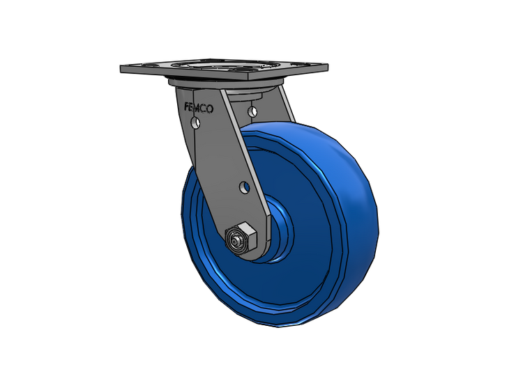 E-line Stainless Steel Sealed Swivel Caster with 6 x 2 Solid Polyurethane K Wheel