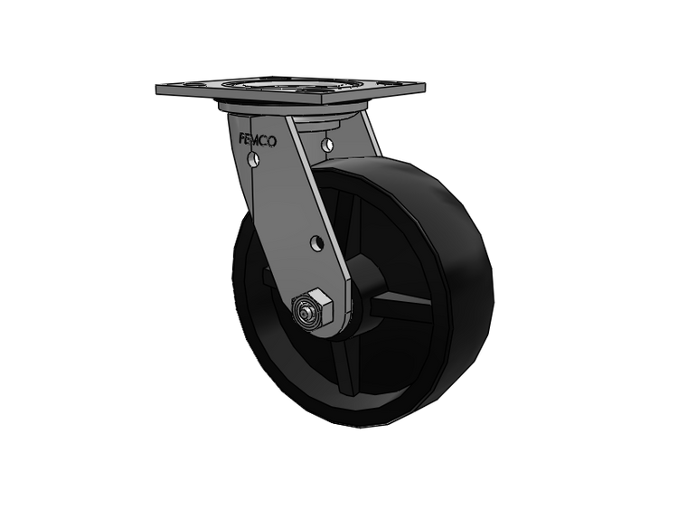 E-line Stainless Steel Sealed Swivel Caster with 6 x 2 Polypropylene HD Wheel
