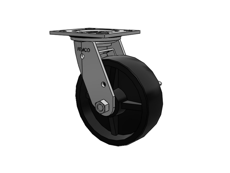 E-line Stainless Steel Sealed Swivel Caster with 6 x 2 Polypropylene HD Wheel and Tread Lock Brake