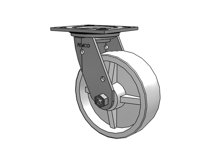E-line Stainless Steel Sealed Swivel Caster with 6 x 2 Retort Hi-Temp Wheel