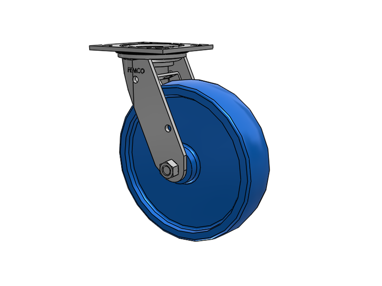 E-line Stainless Steel Sealed Swivel Caster with 8 x 2 Solid Polyurethane K Wheel and Tread Lock Brake