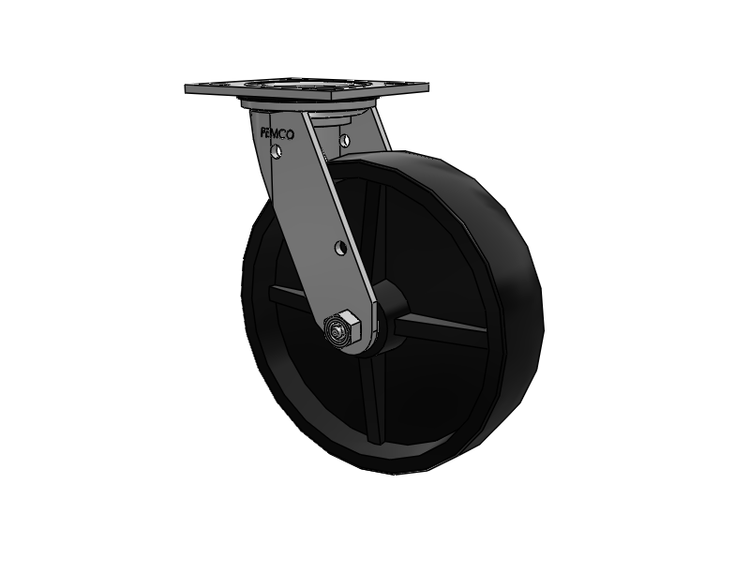 E-line Stainless Steel Sealed Swivel Caster with 8 x 2 Polypropylene HD Wheel