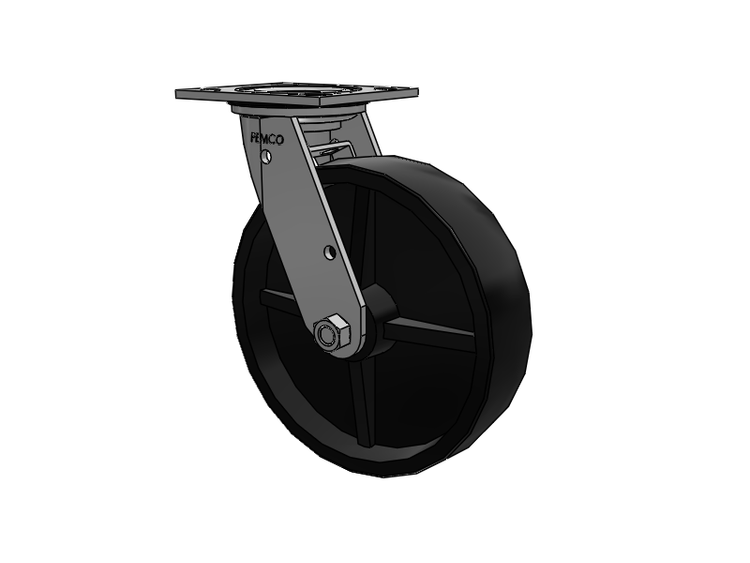E-line Stainless Steel Sealed Swivel Caster with 8 x 2 Polypropylene HD Wheel and Tread Lock Brake