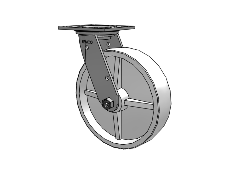 E-line Stainless Steel Sealed Swivel Caster with 8 x 2 Retort Hi-Temp Wheel
