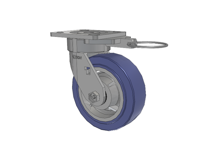 18 Series Top Plate Swivel Caster with 6 x 2 Blue HF - HydroTech (Flat) Wheel