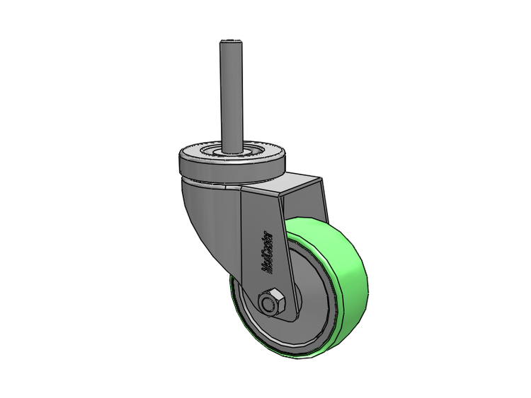 Stainless Steel Hospital Threaded Stem Caster with 3 x 1.25 Antimicrobial Rubber Wheel