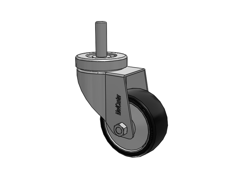 Stainless Steel Hospital Threaded Stem Caster with 3 x 1.25 Polyurethane TPU Wheel