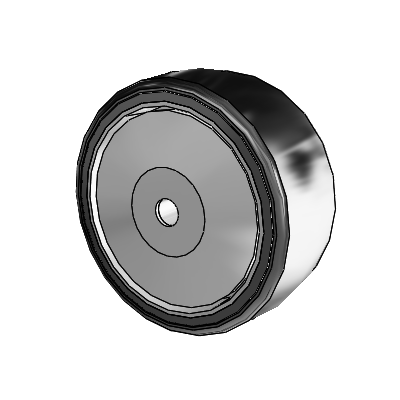 Thermoplastic Urethane SX 3.0000 x 1.2500 Wheel with Stainless Steel Precision Ball Bearing