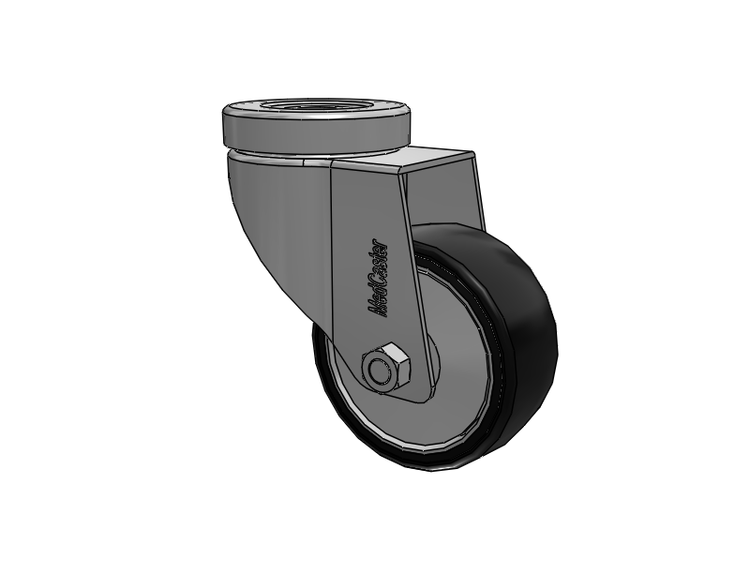 Stainless Steel Hospital Hollow Kingpin Swivel Caster with 3 x 1.25 Polyurethane TPU Wheel