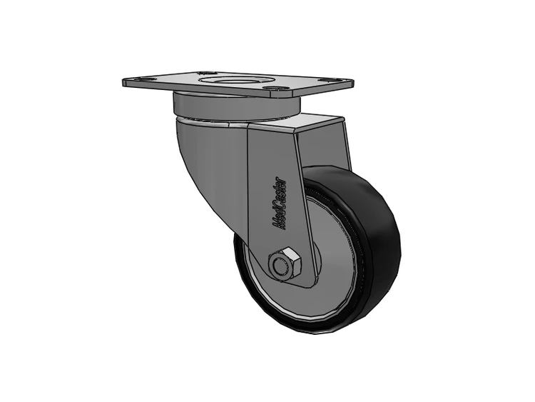 Stainless Steel Hospital Top Plate Swivel Caster with 3 x 1.25 Polyurethane TPU Wheel