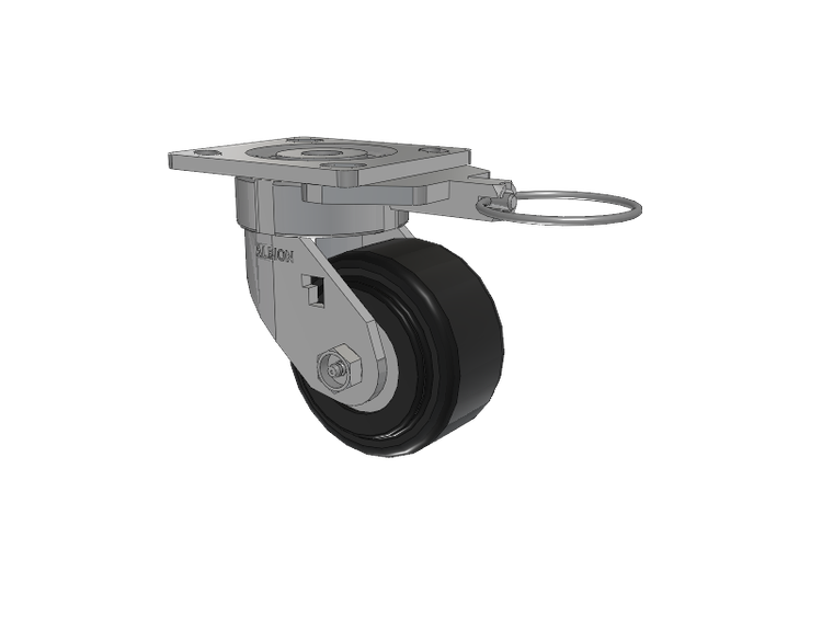 18 Series Top Plate Swivel Caster with 4 x 2 Black Polymer NX - Trionix High Impact Polymer Wheel