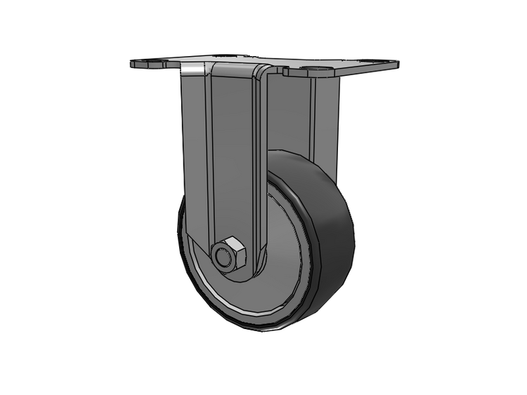 Stainless Steel Hospital Top Plate Rigid Caster with 3 x 1.25 Thermoplastic Rubber Wheel