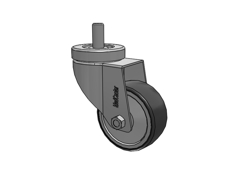 Stainless Steel Hospital Threaded Stem Caster with 3 x 1.25 Thermoplastic Rubber Wheel