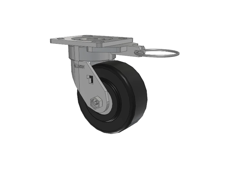 18 Series Top Plate Swivel Caster with 5 x 2 Black Polymer NX - Trionix High Impact Polymer Wheel