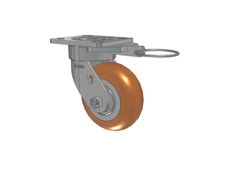 18 Series Top Plate Swivel Caster with 5 x 2 Butterscotch Tread on Aluminum Core PM - Round Polyurethane (Aluminum Core) Wheel