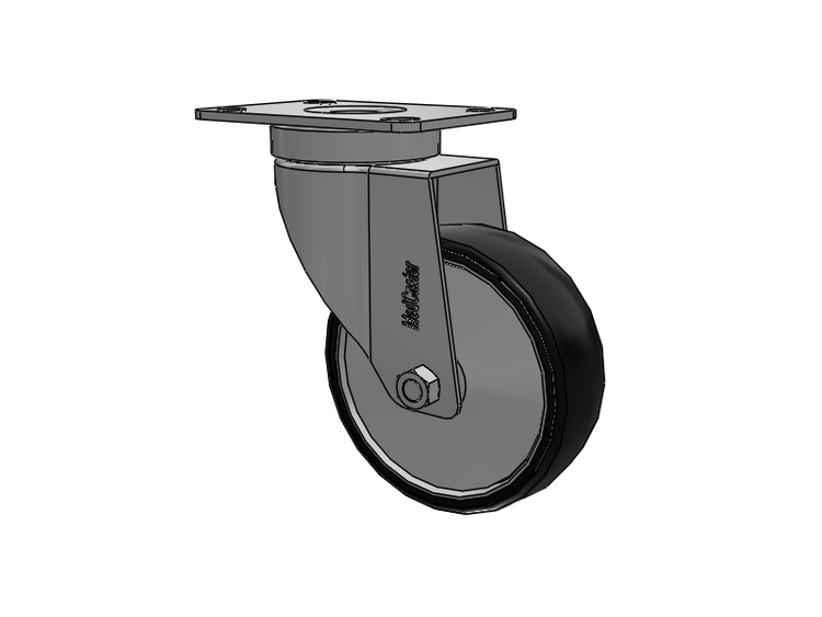 Stainless Steel Hospital Top Plate Swivel Caster with 4 x 1.25 Polyurethane TPU Wheel