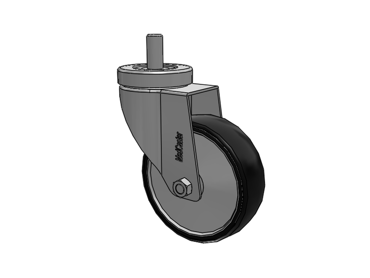 Stainless Steel Hospital Threaded Stem Caster with 4 x 1.25 Polyurethane TPU Wheel