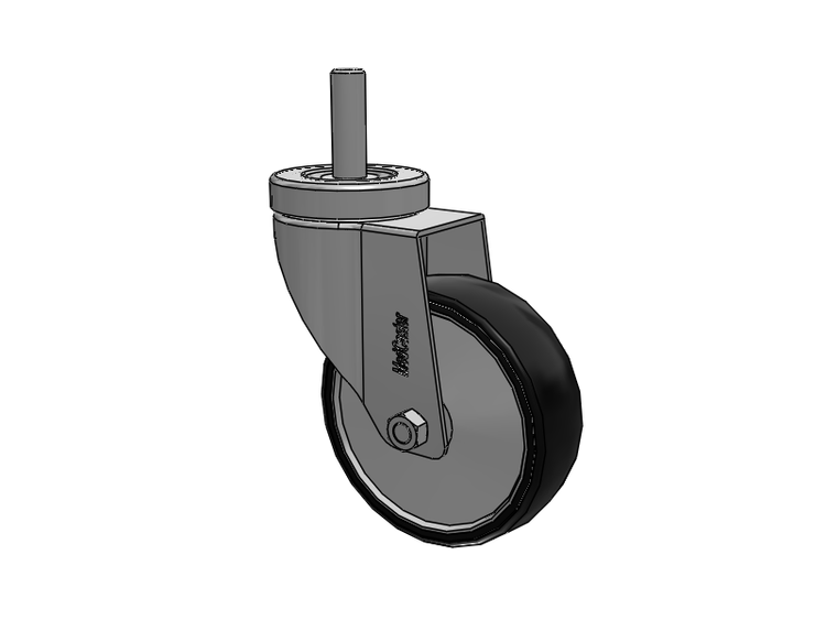 Stainless Steel Hospital Threaded Stem Caster with 4 x 1.25 Polyurethane TPU Wheel