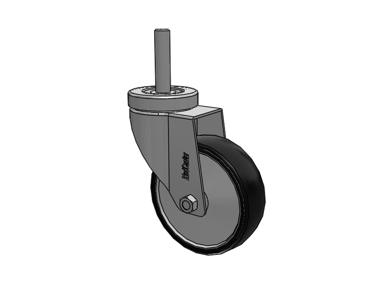 Stainless Steel Hospital Threaded Stem Caster with 4 x 1.25 Polyurethane TPU Wheel