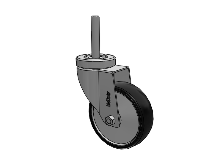 Stainless Steel Hospital Threaded Stem Caster with 4 x 1.25 Polyurethane TPU Wheel