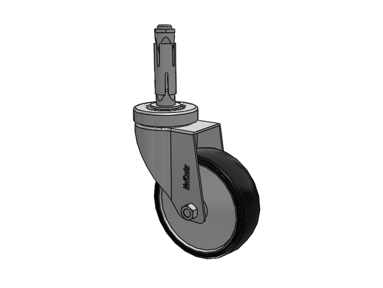 Stainless Steel Hospital Round Nylon Expanding Adapters Caster with 4 x 1.25 Polyurethane TPU Wheel