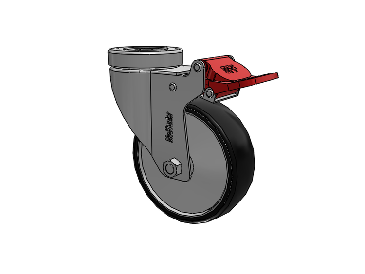 Stainless Steel Hospital Hollow Kingpin Caster with 4 x 1.25 Polyurethane TPU Wheel and Total Lock Brake