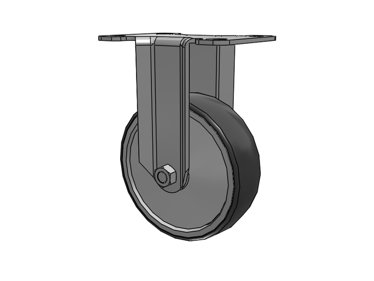 Stainless Steel Hospital Top Plate Rigid Caster with 4 x 1.25 Thermoplastic Rubber Wheel