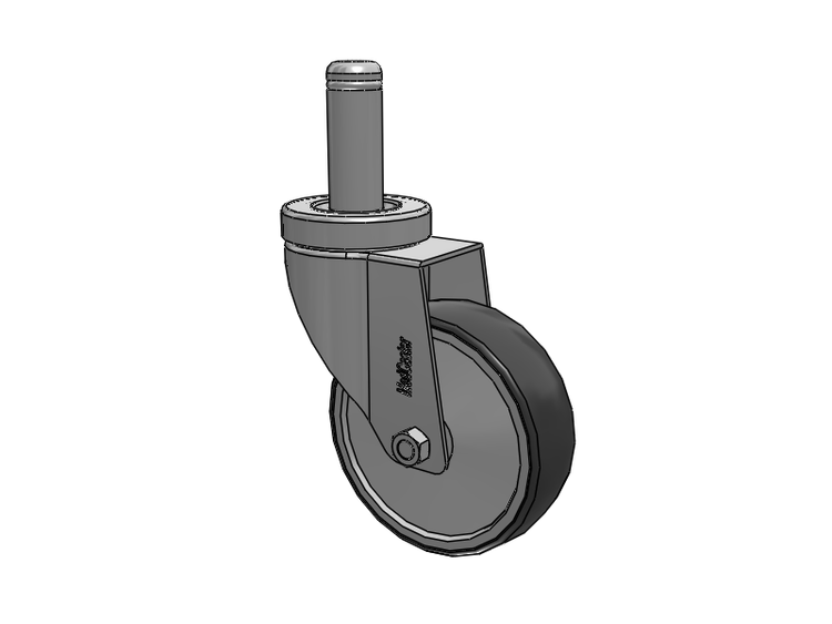 Stainless Steel Hospital Grip Ring Stem Caster with 4 x 1.25 Thermoplastic Rubber Wheel