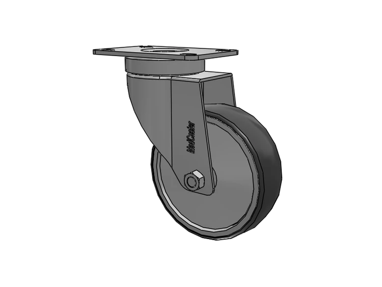 Stainless Steel Hospital Top Plate Swivel Caster with 4 x 1.25 Thermoplastic Rubber Wheel